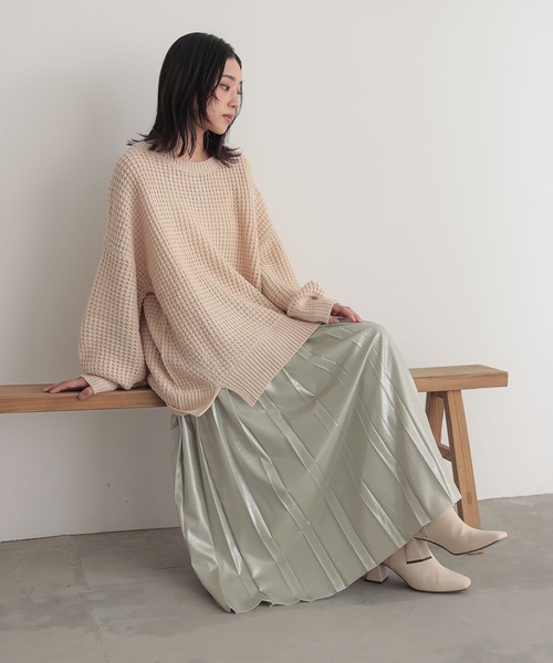 n'OrLABEL（ノアールレーベル）の「『メタリックプリーツスカート』（スカート・レディース・シルバーグレー/シャンパン・1/2）」の11枚目の写真
