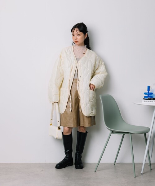 フリークスストア ミリタリー キルトライナー コート ジャケット キルティング FREAK'S STORE/サイドリボン キルトミリタリーコート/キルト