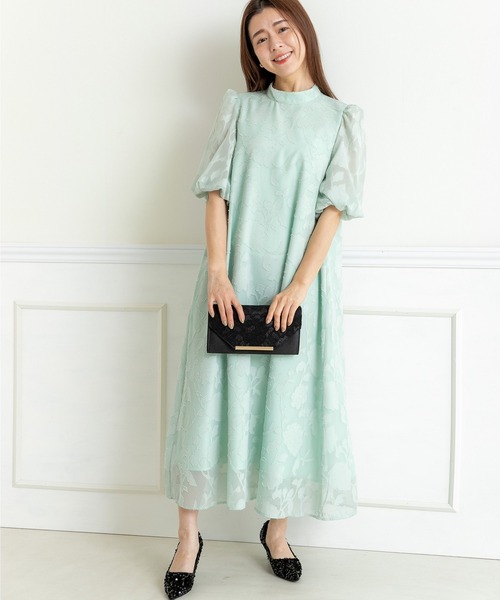 PREFERIR Ａライン結婚式 パーティー オケージョン ドレス セール】バブルスリーブAライン結婚式 パーティー オケージョン