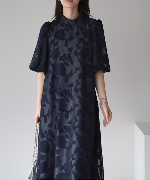 PREFERIR(プレフェリール)の「結婚式 オケージョン 細見え Aラインロングドレス|ボリューム袖 体型カバー (S,M,L,XL)(ドレス・レディース・ネイビー/ブラック/グリーン/ピンク・SMALL/MEDIUM/LARGE/X-LARGE)」の21枚目の写真