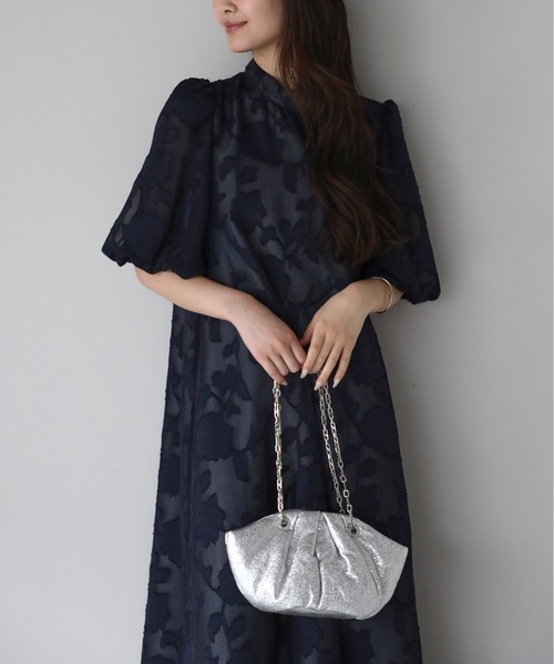 PREFERIR(プレフェリール)の「結婚式 オケージョン 細見え Aラインロングドレス|ボリューム袖 体型カバー (S,M,L,XL)(ドレス・レディース・ネイビー/ブラック/グリーン/ピンク・SMALL/MEDIUM/LARGE/X-LARGE)」の22枚目の写真