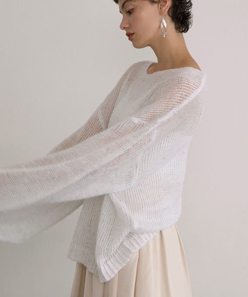 【セール】Glitter Nep Yarn Knit Tops（ニット/セーター）｜MIELI INVARIANT（ミエリインヴァリアント）