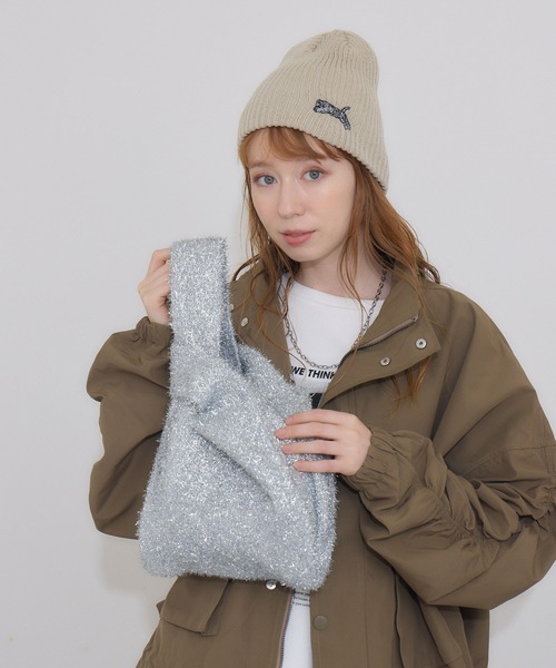 Paradise Picnic(パラダイスピクニック)の「ラメシャギーニットバッグ(トートバッグ・レディース・ブラック/シルバー/その他・FREE)」の21枚目の写真