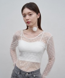 Luan | 【Luan】レースチェックボディスーツ(Tシャツ/カットソー)