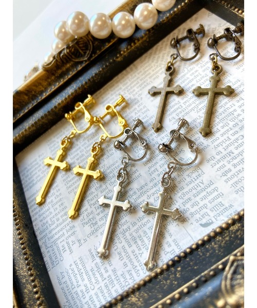 関税/送料込み【craftdlondon】十字架イヤリング18k 関税/送料込み【craftdlondon】十字架イヤリング18k (CRAFTD