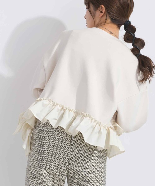 PICCIN（ピッチン）の「【WEB限定】ランダムフリルプルオーバー（スウェット・レディース・ライトグレー/ブラック/オフホワイト・M/L）」の19枚目の写真