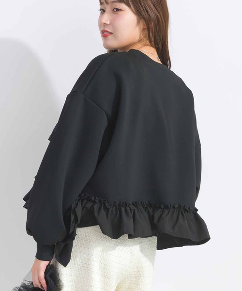 PICCIN（ピッチン）の「【WEB限定】ランダムフリルプルオーバー（スウェット・レディース・ライトグレー/ブラック/オフホワイト・M/L）」の5枚目の写真