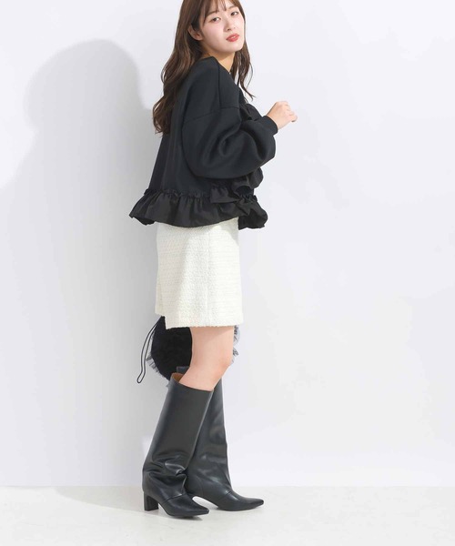 PICCIN（ピッチン）の「【WEB限定】ランダムフリルプルオーバー（スウェット・レディース・ライトグレー/ブラック/オフホワイト・M/L）」の8枚目の写真