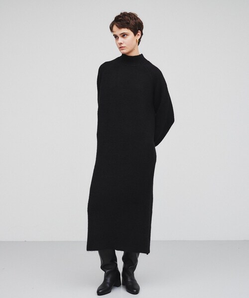 cloenc（クロエンス）の「◆【手洗い可】ウールブレンドニットワンピース（ワンピース・レディース・ベージュ/グレー/ブラック・02）」の2枚目の写真