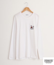 PEANUTS 天竺 プリント 長袖Tシャツ