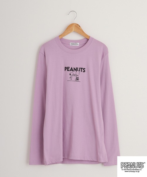 PEANUTS（ピーナッツ）の「PEANUTS 天竺 ﾌﾟﾘﾝﾄ 長袖Tシャツ（Tシャツ/カットソー・メンズ・ブルー系その他/ネイビー/モカ/ブラック系/ラベンダー/ホワイト系その他/レッド/ブラック系1/ネイビー系1/グレー系その他/ホワイト系/ホワイト系1/アーミー/グレイッシュベージュ/ブラック系その他/オフホワイト/ネイビー系/グレー系・M/L/LL）」の17枚目の写真