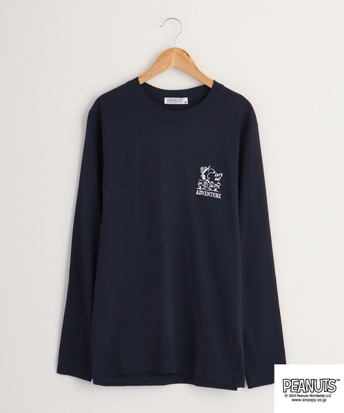 PEANUTS（ピーナッツ）の「PEANUTS 天竺 ﾌﾟﾘﾝﾄ 長袖Tシャツ（Tシャツ/カットソー・メンズ・ブルー系その他/ネイビー/モカ/ブラック系/ラベンダー/ホワイト系その他/レッド/ブラック系1/ネイビー系1/グレー系その他/ホワイト系/ホワイト系1/アーミー/グレイッシュベージュ/ブラック系その他/オフホワイト/ネイビー系/グレー系・M/L/LL）」の16枚目の写真