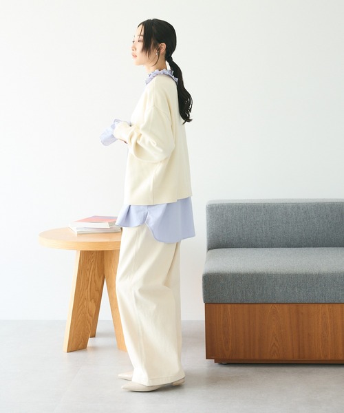 CRAFT STANDARD BOUTIQUE(クラフトスタンダードブティック)の「とてもちクルーネックカーディガン ◆(カーディガン/ボレロ・レディース・アイボリー/ブラック/パープル/杢グレー/レッド/グリーン・FREE)」の11枚目の写真