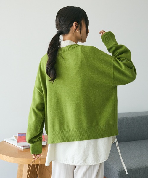 CRAFT STANDARD BOUTIQUE(クラフトスタンダードブティック)の「とてもちクルーネックカーディガン ◆(カーディガン/ボレロ・レディース・アイボリー/ブラック/パープル/杢グレー/レッド/グリーン・FREE)」の14枚目の写真