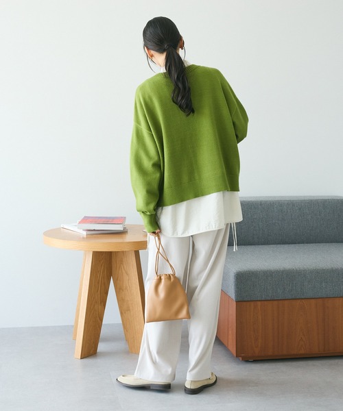 CRAFT STANDARD BOUTIQUE(クラフトスタンダードブティック)の「とてもちクルーネックカーディガン ◆(カーディガン/ボレロ・レディース・アイボリー/ブラック/パープル/杢グレー/レッド/グリーン・FREE)」の19枚目の写真