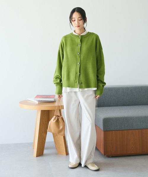 CRAFT STANDARD BOUTIQUE(クラフトスタンダードブティック)の「とてもちクルーネックカーディガン ◆(カーディガン/ボレロ・レディース・アイボリー/ブラック/パープル/杢グレー/レッド/グリーン・FREE)」の17枚目の写真