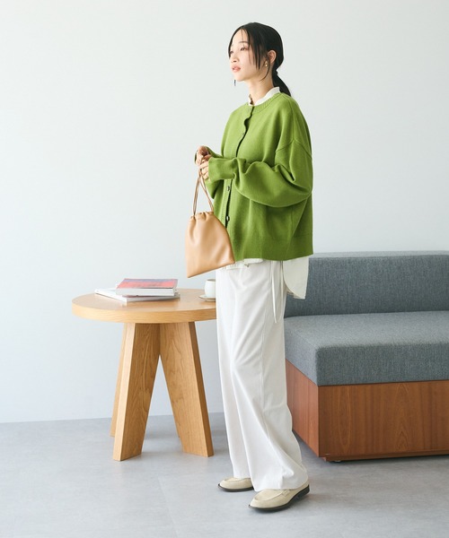 CRAFT STANDARD BOUTIQUE(クラフトスタンダードブティック)の「とてもちクルーネックカーディガン ◆(カーディガン/ボレロ・レディース・アイボリー/ブラック/パープル/杢グレー/レッド/グリーン・FREE)」の18枚目の写真