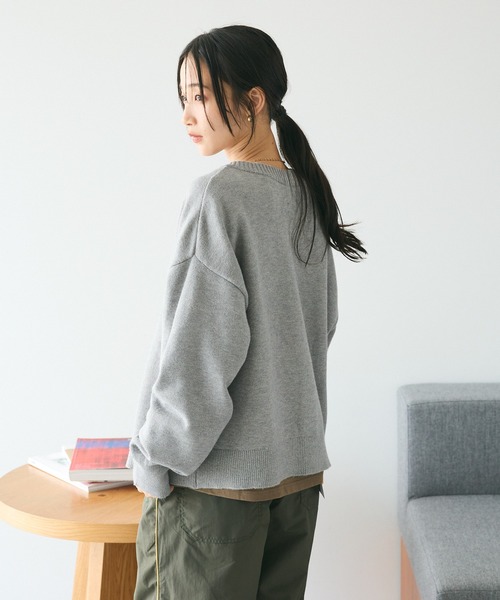 CRAFT STANDARD BOUTIQUE(クラフトスタンダードブティック)の「とてもちクルーネックカーディガン ◆(カーディガン/ボレロ・レディース・アイボリー/ブラック/パープル/杢グレー/レッド/グリーン・FREE)」の21枚目の写真