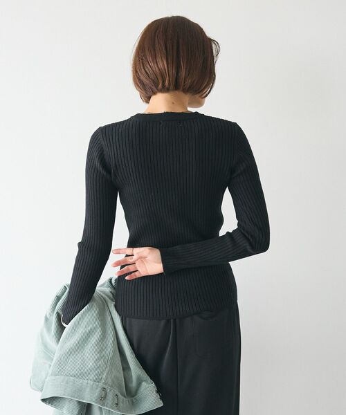 CRAFT STANDARD BOUTIQUE（クラフトスタンダードブティック）の「とてもちクルーネックリブニットプルオーバー（ニット/セーター・レディース・チャコールグレー/アイボリー/ブラック/カーキ/レッド・FREE）」の21枚目の写真