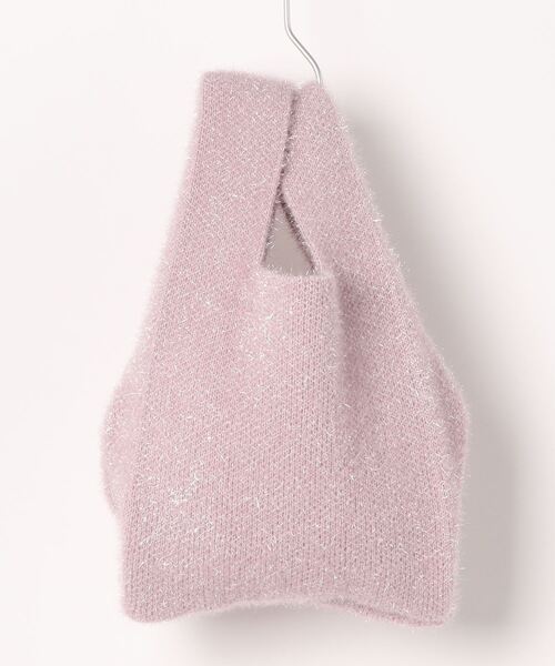 AVALON(U.Q)（アバロン）の「ラメ入りニットエコバッグ（ハンドバッグ・レディース・グレー/アイボリー/ブラック/ピンク・FREE）」の4枚目の写真