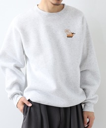 ワンポイント刺繍裏起毛トレーナー