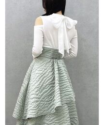 dazzlin | バックリボンティアードコンビワンピース(ワンピース)