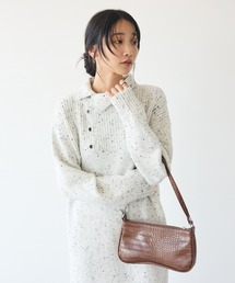 ハイネックネップニットワンピース