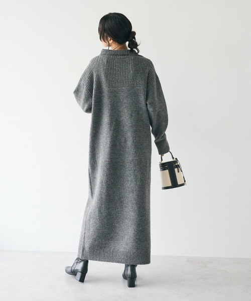CRAFT STANDARD BOUTIQUE（クラフトスタンダードブティック）の「ハイネックネップニットワンピース（ワンピース・レディース・ホワイト/チャコールグレー/ブラック・FREE）」の16枚目の写真