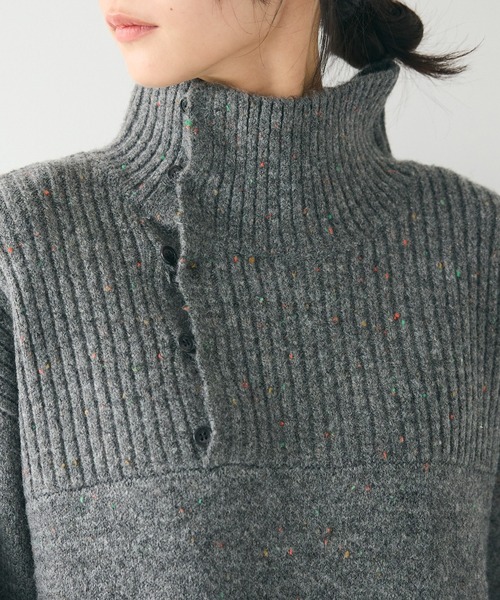 CRAFT STANDARD BOUTIQUE（クラフトスタンダードブティック）の「ハイネックネップニットワンピース（ワンピース・レディース・ホワイト/チャコールグレー/ブラック・FREE）」の17枚目の写真