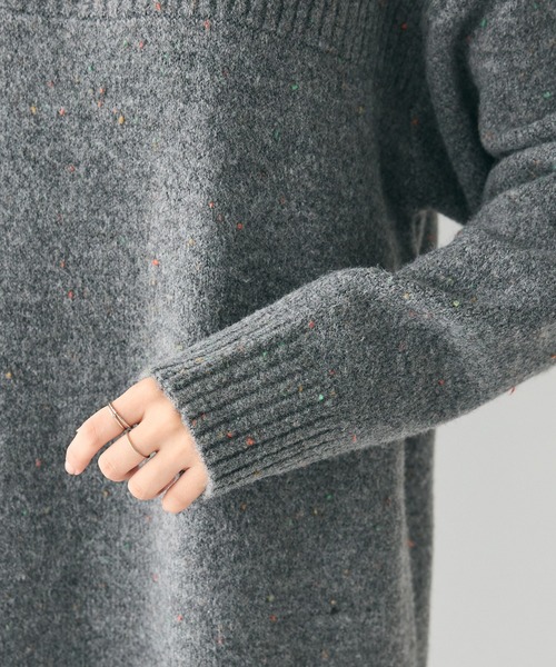 CRAFT STANDARD BOUTIQUE（クラフトスタンダードブティック）の「ハイネックネップニットワンピース（ワンピース・レディース・ホワイト/チャコールグレー/ブラック・FREE）」の8枚目の写真