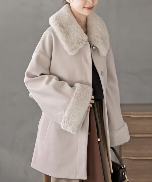 フェイクファーティペットコート（ステンカラーコート）｜rps（アール