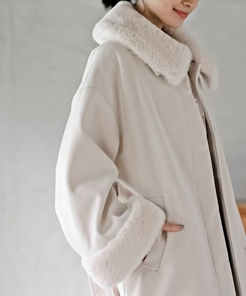 フェイクファーティペットコート（ステンカラーコート）｜rps（アール