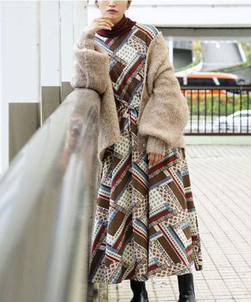 エスニカル ウエストリボンワンピース（ワンピース）｜zootie（ズーティー）