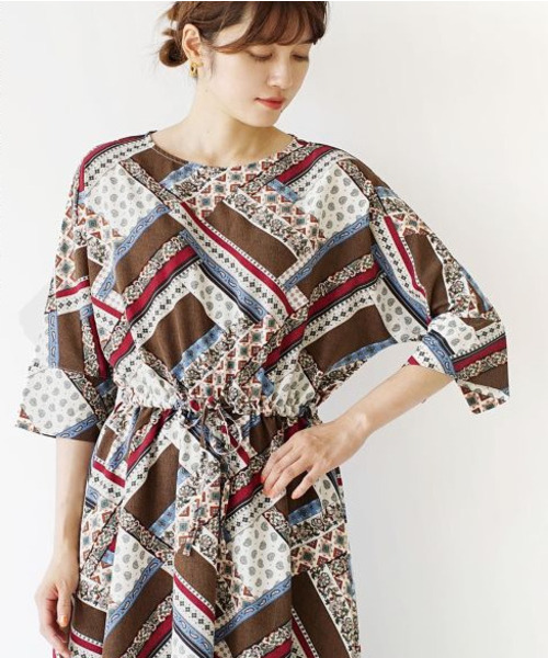 エスニカル ウエストリボンワンピース（ワンピース）｜zootie（ズーティー）