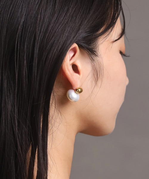 LHME(エルエイチエムイー)の「【WEB限定】“MELLOW”プランプパールピアス/サージカルステンレス(金属アレルギー対応)【LHME / エルエイチエムイー】(ピアス(両耳用)・レディース・ゴールド・ONE SIZE)」の7枚目の写真