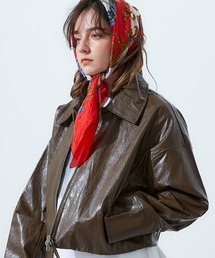 TTOL（トール）の「ショート丈ダブルジップフェイクレザージャケット（ブルゾン）」