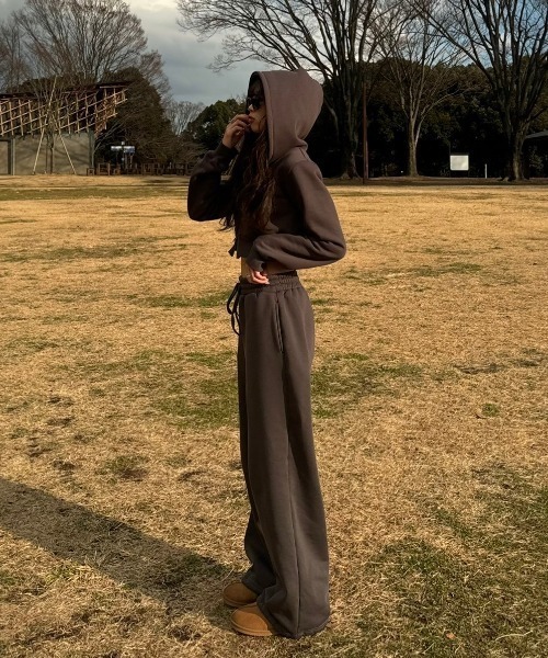 INTER FACTORY（インターファクトリー）の「SARA - ドローコードスウェットパンツ made in INTER FACTORY（スウェットパンツ・レディース・チャコールグレー/ライトグレー・MEDIUM/LARGE）」の8枚目の写真