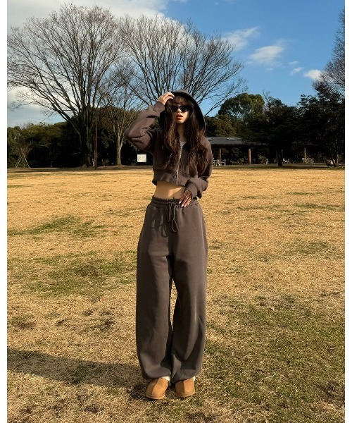 INTER FACTORY（インターファクトリー）の「SARA - ドローコードスウェットパンツ made in INTER FACTORY（スウェットパンツ・レディース・チャコールグレー/ライトグレー・MEDIUM/LARGE）」の11枚目の写真
