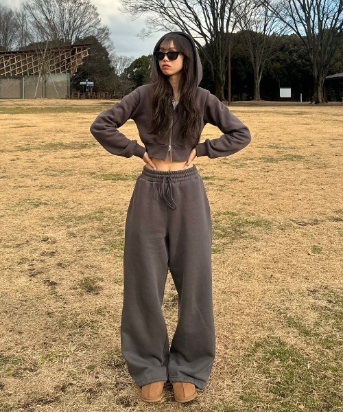 INTER FACTORY（インターファクトリー）の「SARA - ドローコードスウェットパンツ made in INTER FACTORY（スウェットパンツ・レディース・チャコールグレー/ライトグレー・MEDIUM/LARGE）」の13枚目の写真