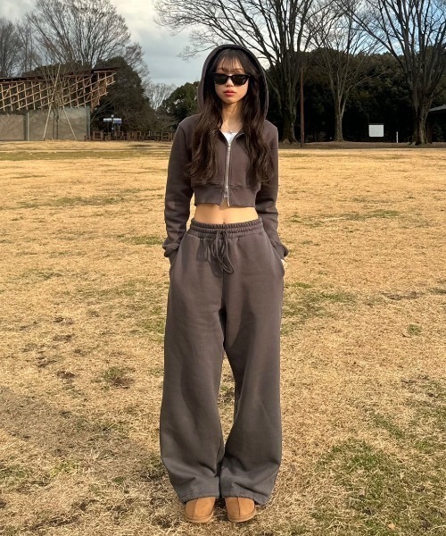 INTER FACTORY（インターファクトリー）の「SARA - ドローコードスウェットパンツ made in INTER FACTORY（スウェットパンツ・レディース・チャコールグレー/ライトグレー・MEDIUM/LARGE）」の14枚目の写真