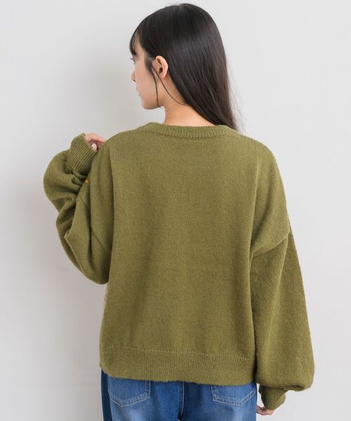RETRO GIRL(レトロガール)の「3D刺繍ニット(ニット/セーター・レディース・ダークグリーン/ブラウン/ナチュラル・FREE)」の14枚目の写真