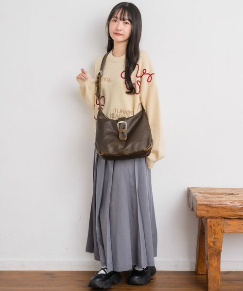 RETRO GIRL(レトロガール)の「3D刺繍ニット(ニット/セーター・レディース・ダークグリーン/ブラウン/ナチュラル・FREE)」の15枚目の写真