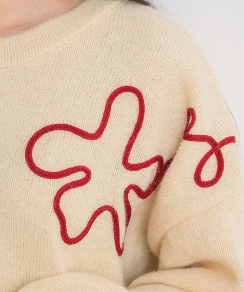 RETRO GIRL(レトロガール)の「3D刺繍ニット(ニット/セーター・レディース・ダークグリーン/ブラウン/ナチュラル・FREE)」の13枚目の写真