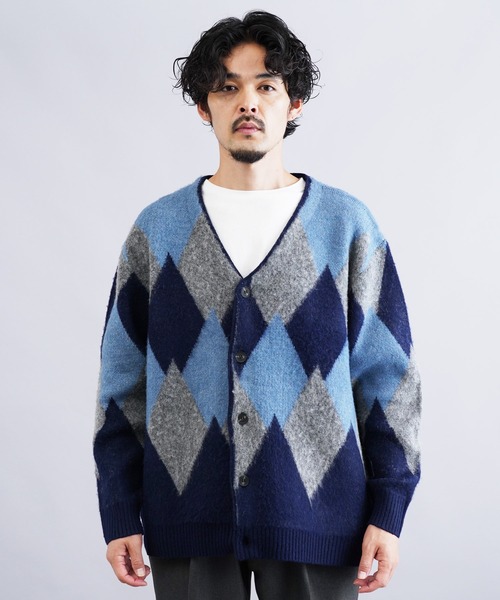 jiggys shop(ジギーズショップ)の「モヘアタッチアーガイルカーディガン(カーディガン/ボレロ・メンズ・ブラック/ネイビー/ブラウン・MEDIUM/LARGE/X-LARGE)」の9枚目の写真