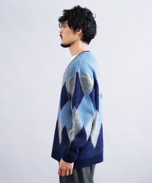 jiggys shop(ジギーズショップ)の「モヘアタッチアーガイルカーディガン(カーディガン/ボレロ・メンズ・ブラック/ネイビー/ブラウン・MEDIUM/LARGE/X-LARGE)」の8枚目の写真
