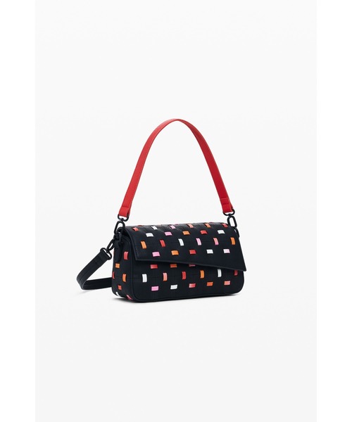 Desigual(デシグアル)の「コントラストカラー パンチングデザインミニバッグ(ハンドバッグ・レディース・ブラック・FREE)」の1枚目の写真