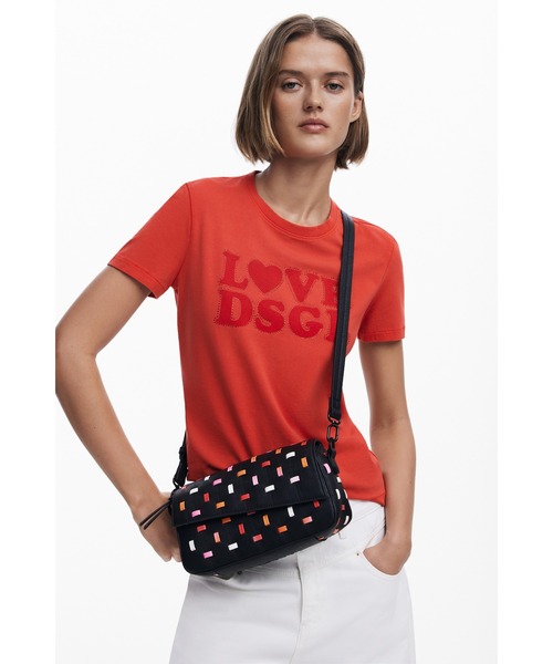 Desigual(デシグアル)の「コントラストカラー パンチングデザインミニバッグ(ハンドバッグ・レディース・ブラック・FREE)」の5枚目の写真