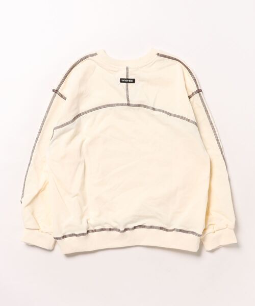 aimoha（アイモハ）の「【aimoha-KIDS-】配色ステッチスウェット（スウェット・キッズ・カーキ/オフホワイト・120/130/140/150/90/110/100）」の3枚目の写真