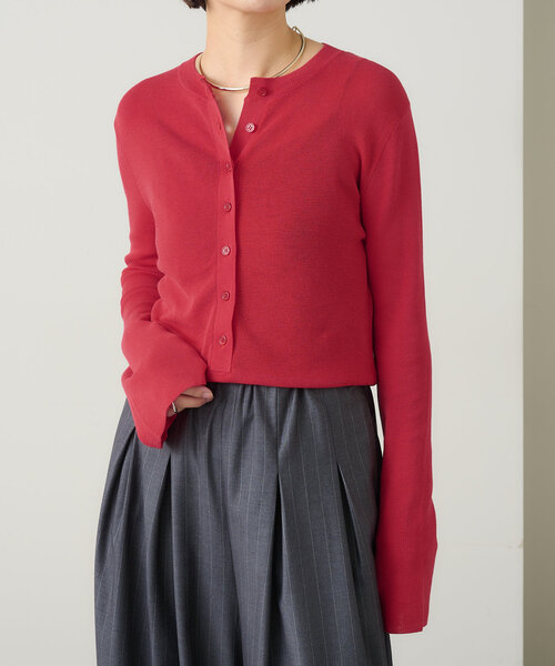 Omekashi（オメカシ）の「ヘンリーシアーニットプルオーバー（ニット/セーター・レディース・アイボリー/ネイビー/レッド・FREE）」の9枚目の写真