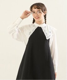 pom ponette junior | 【AMI】カットワーク刺繍ビッグカラーブラウス(シャツ/ブラウス)